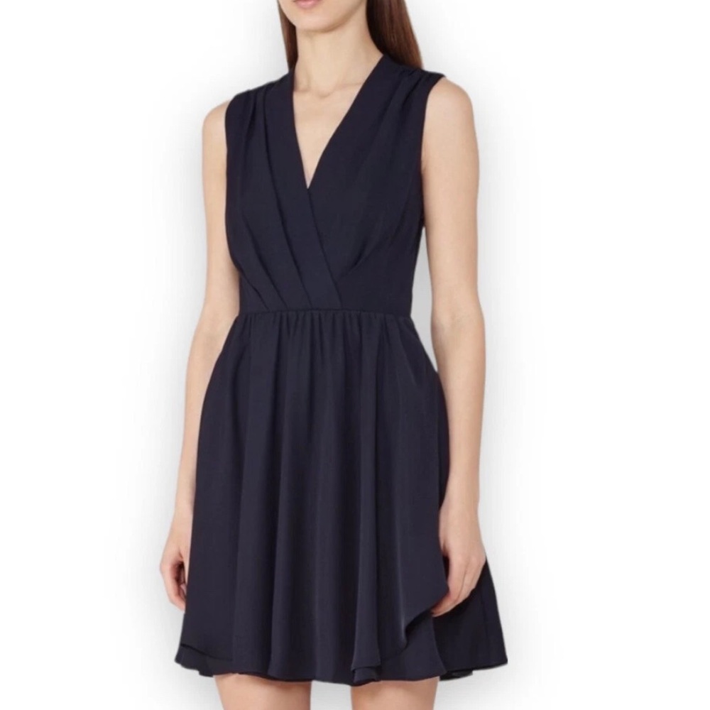 Reiss Electra Night Blue Elegant V-Neck Mini Dress